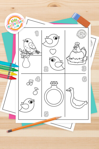 12 days of christmas Coloring Pages Feature Image