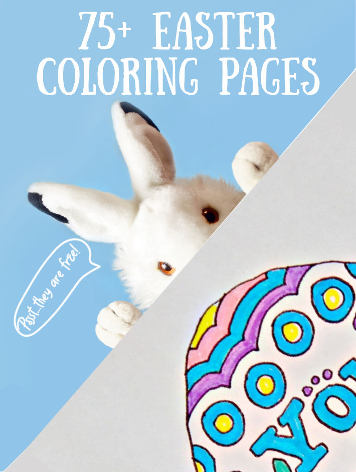 75 Free Easter Coloring Pages - Kids Activities Blog - bunny looking at easter egg