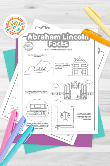 Abraham Lincoln Facts Coloring Pages Feature Image