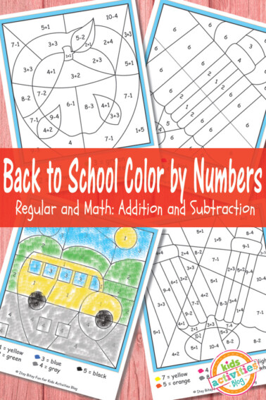 Back to School Color by Numbers