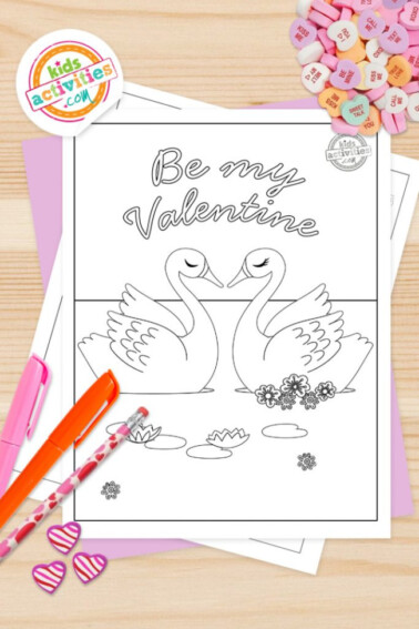 Be my valentine coloring page