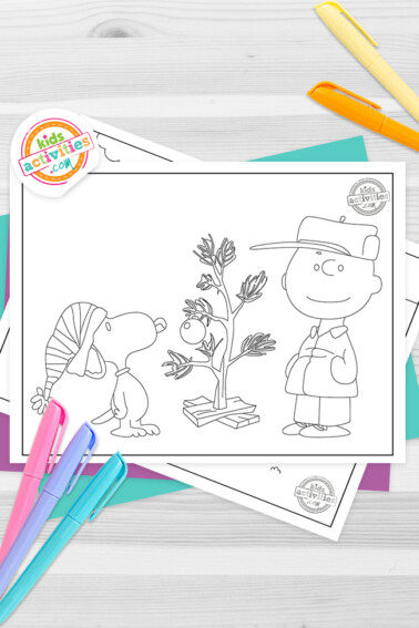 Charlie Brown Christmas Coloring Pages Feature Image