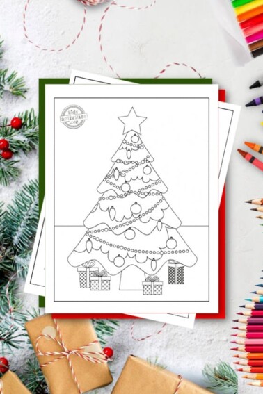 Cheery Christmas Tree Coloring Page Perfect for the Holiday Season - Free Printable Coloring Pages - Kids Activities Blog