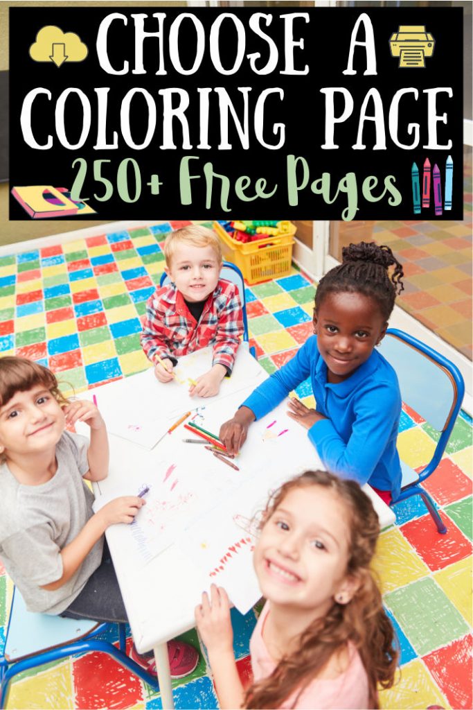 250 free coloring pages for kids and adults from Kids Activities Blog - kids at table coloring sheets