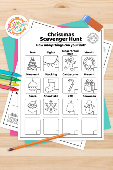 Christmas Scavenger hunt Coloring Pages Feature Image