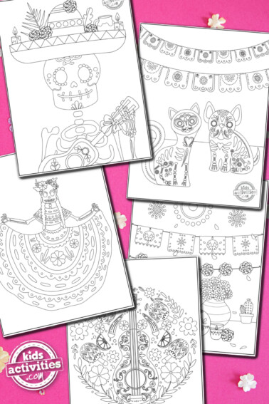 Day of the Dead coloring pages for kids