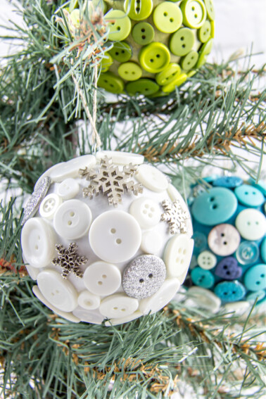 diy homemade button ornaments