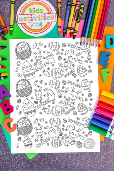 Easter doodle coloring pages