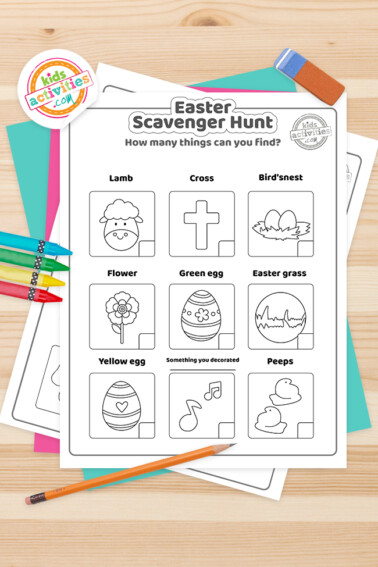 Easter Scavenger hunt Coloring Pages Feature Image