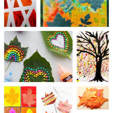 Fall art projects for kids - collage of autumn art ideas