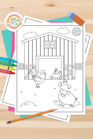 Farm Animals Coloring Pages Feature Image