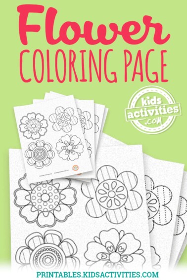 flower coloring page for spring printable for kids