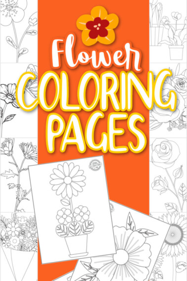 flower coloring pages from Kids Activities Blog - multiple flower coloring pages to download and print shown
