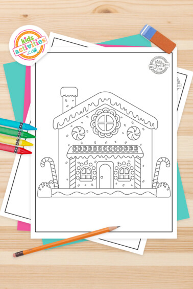 Gingerbread House Coloring Pages Feature Image
