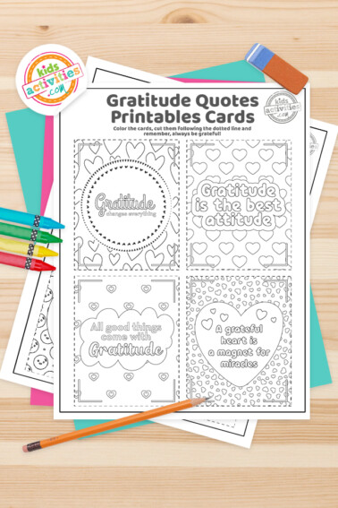 Gratitude Cards Coloring Pages Feature Image