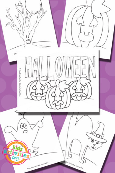 Free Printable Halloween Tracing Coloring Pages for Kids