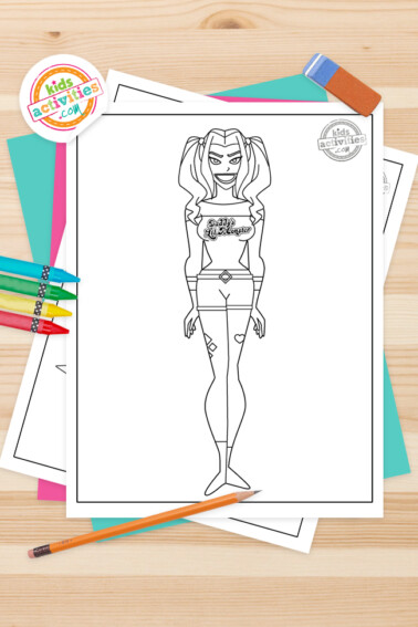 Harley Quinn Coloring Pages Feature Image
