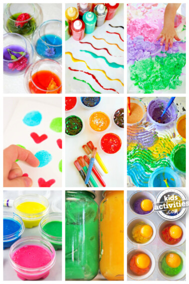 Homemade Paint - How to Make Paint Collage - Kids Activities