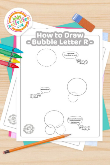 how to draw bubble letter r