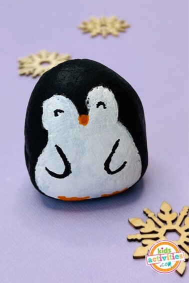 How To Make A Penguin With A Rock Step-by-Step - Rock painted as a penguin kids craft - Kids Activities Blog