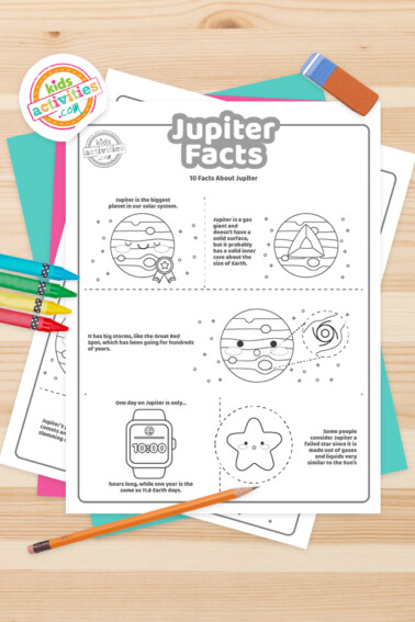 Jupiter Facts Coloring Pages Feature Image