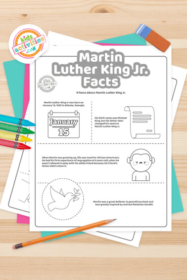 Martin Luther King Jr. Facts Coloring Pages Feature Image