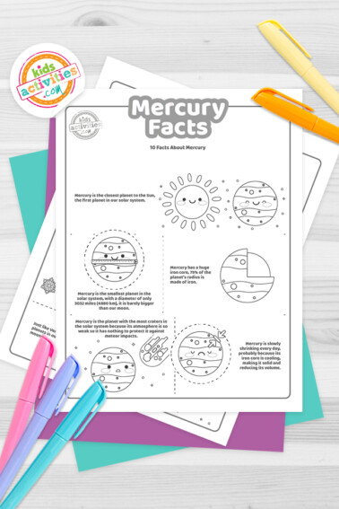 Mercury Facts Coloring Pages Feature Image