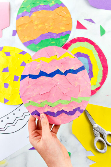 mosaic construction paper easter egg craft