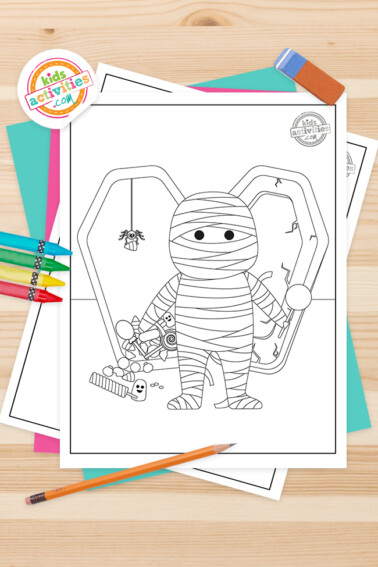 Mummy Coloring Pages Feature Image