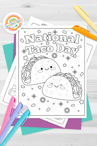 National Taco Day Coloring Pages