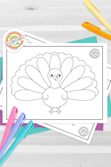 Preschool Turkey Coloring Pages Feature Image