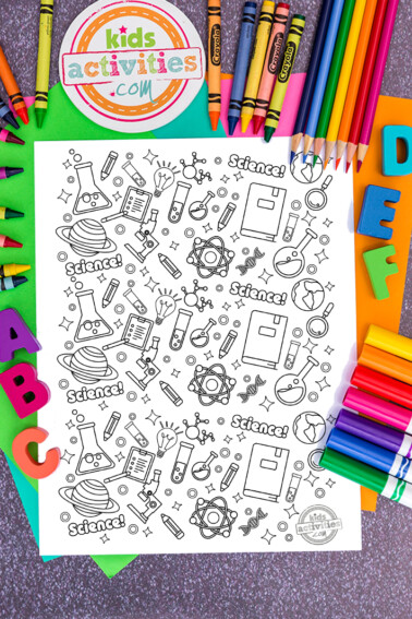 Science Doodle Coloring Page