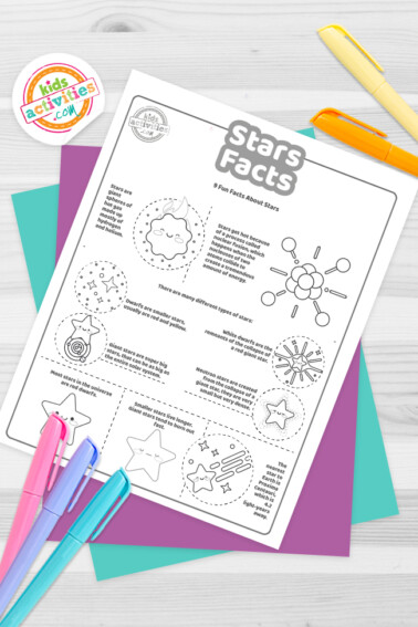 Stars Facts Coloring Pages Feature Image