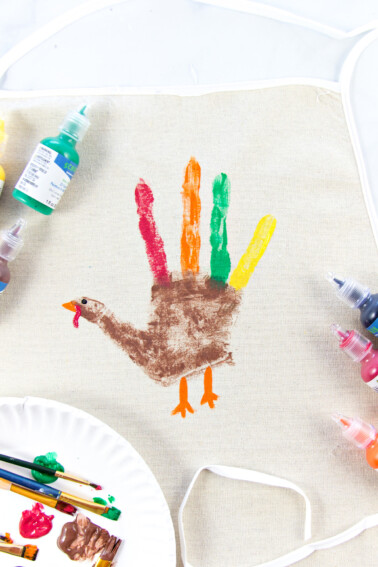 handprint turkey thanksgiving apron craft