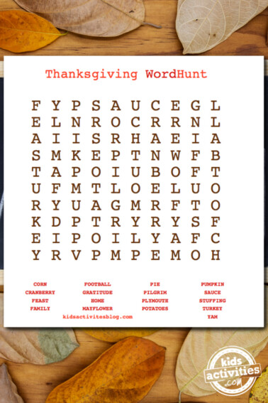 Thanksgiving Word Search Puzzle - Kids Activities Blog