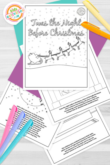 Twas the night before Christmas Coloring Pages Feature Image