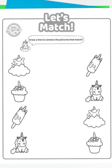 Unicorn-Matching-Coloring-Pages-Square