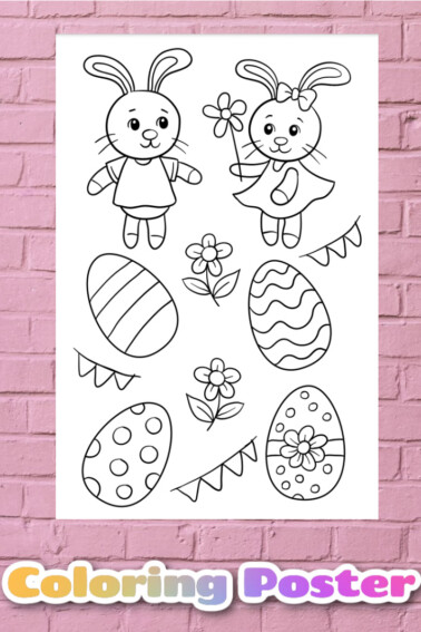 Easter Coloring Page Poster - Really big coloring mural - Kids Activities Blog