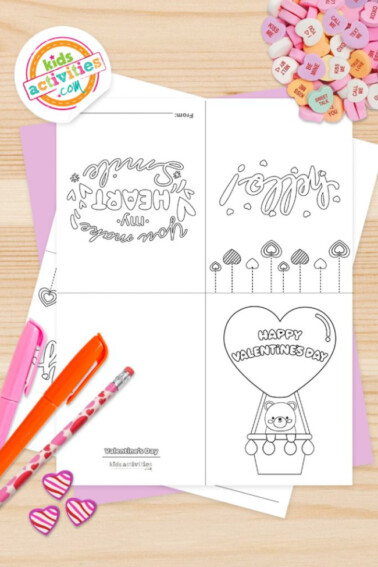 valentines day coloring cards