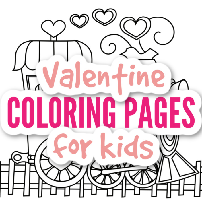 Valentines Day Coloring Pages for kids - Kids Activities Blog - train coloring page with heart smoke
