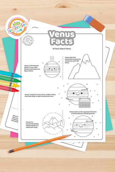 Venus Facts Coloring Pages Feature Image
