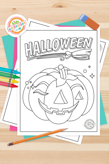 Vintage Halloween Coloring Pages Feature Image