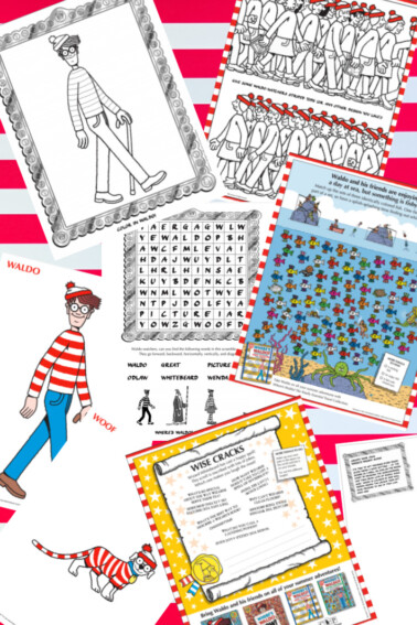 Wheres Waldo Printable Coloring Pages and Activity Sheets - Kids Activities Blog - printed variety of pdfs shown