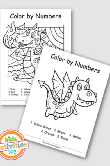 Dragon printable color by number