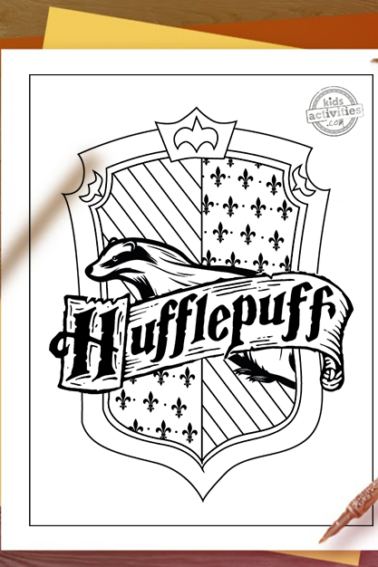 Harry Potter Hufflepuff House crest Coloring Pages