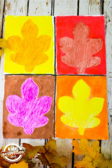 warhol inspired fall art for toddlers
